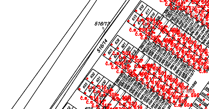 Pístov 306, Jihlava na parcele st. 623 v KÚ Pístov u Jihlavy, Katastrální mapa