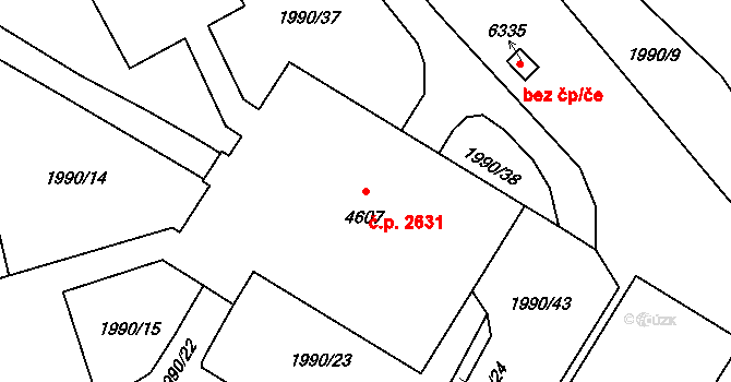 Šumperk 2631 na parcele st. 4607 v KÚ Šumperk, Katastrální mapa