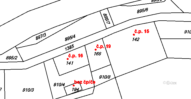 Podhora 19, Kobyly na parcele st. 168 v KÚ Podhora u Pěnčína, Katastrální mapa