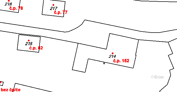 Březka 152, Libuň na parcele st. 214 v KÚ Březka, Katastrální mapa