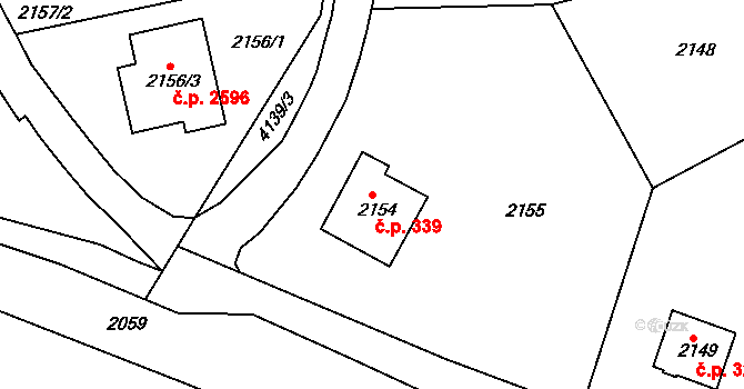 Dejvice 339, Praha na parcele st. 2154 v KÚ Dejvice, Katastrální mapa