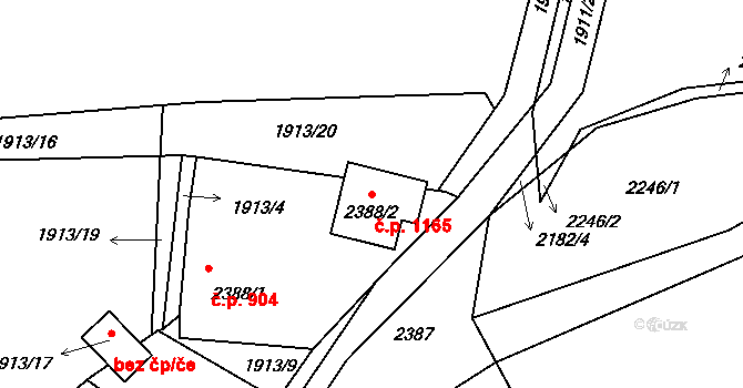 Sedlčany 1165 na parcele st. 2388/2 v KÚ Sedlčany, Katastrální mapa