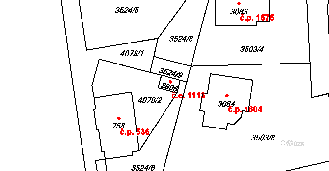 Lipník nad Bečvou I-Město 1113, Lipník nad Bečvou na parcele st. 2896 v KÚ Lipník nad Bečvou, Katastrální mapa
