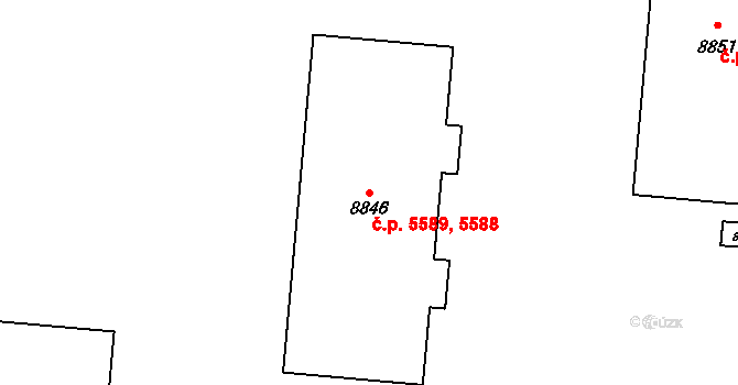Zlín 5588,5589 na parcele st. 8846 v KÚ Zlín, Katastrální mapa