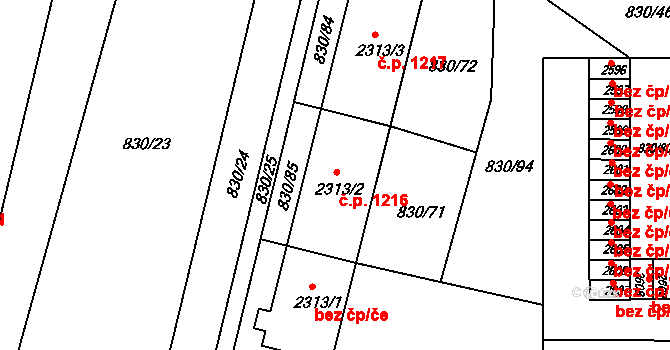 Prachatice II 1216, Prachatice na parcele st. 2313/2 v KÚ Prachatice, Katastrální mapa