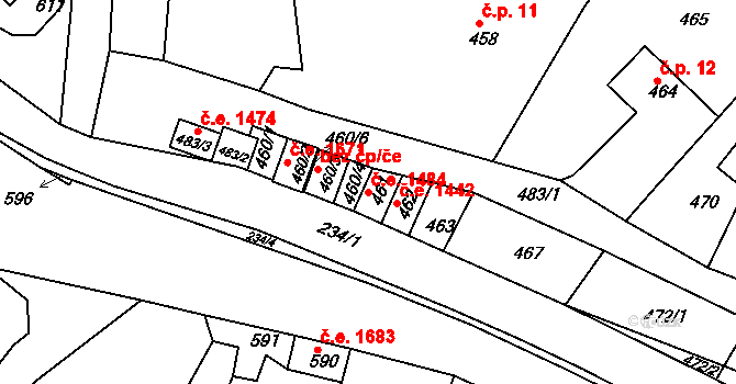 Děčín XXXII-Boletice nad Labem 1484, Děčín na parcele st. 461 v KÚ Boletice nad Labem, Katastrální mapa