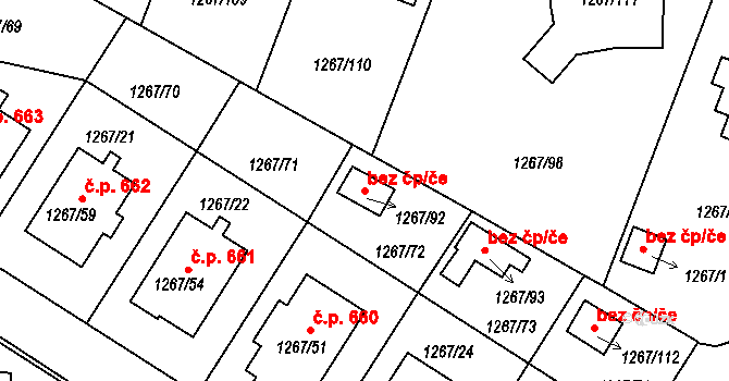 Suchdol nad Lužnicí 40979849 na parcele st. 1267/92 v KÚ Suchdol nad Lužnicí, Katastrální mapa