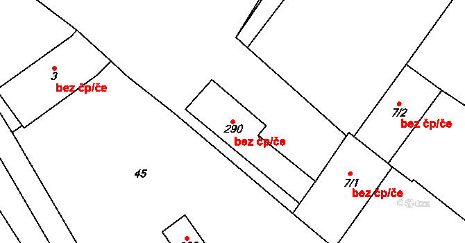 Znojmo 42750849 na parcele st. 290 v KÚ Mramotice, Katastrální mapa