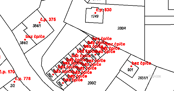 Česká Kamenice 43965849 na parcele st. 836 v KÚ Česká Kamenice, Katastrální mapa