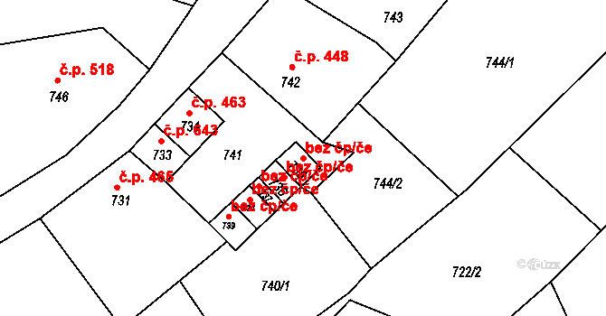 Štramberk 44885849 na parcele st. 735 v KÚ Štramberk, Katastrální mapa