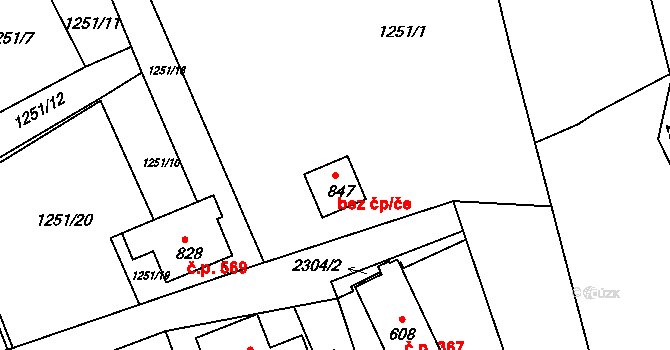 Skalice u České Lípy 45950849 na parcele st. 847 v KÚ Skalice u České Lípy, Katastrální mapa