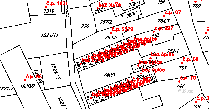Litoměřice 47616849 na parcele st. 749/6 v KÚ Litoměřice, Katastrální mapa
