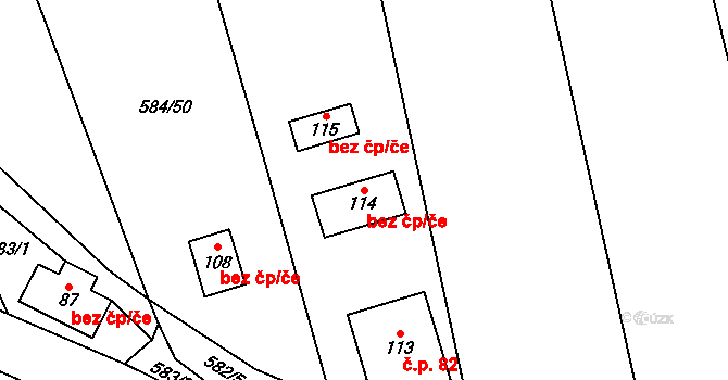 Vacov 48559849 na parcele st. 114 v KÚ Přečín, Katastrální mapa