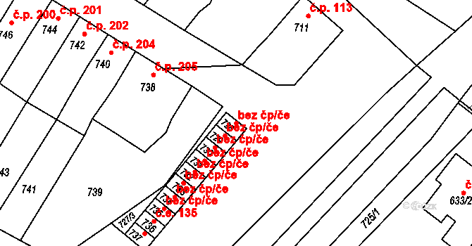 Sokolnice 50016849 na parcele st. 728 v KÚ Sokolnice, Katastrální mapa