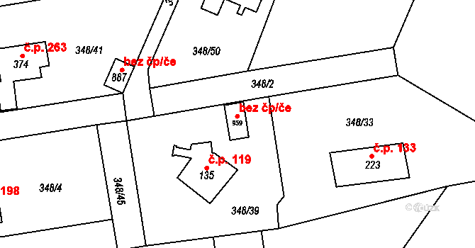 Senohraby 51625849 na parcele st. 959 v KÚ Senohraby, Katastrální mapa
