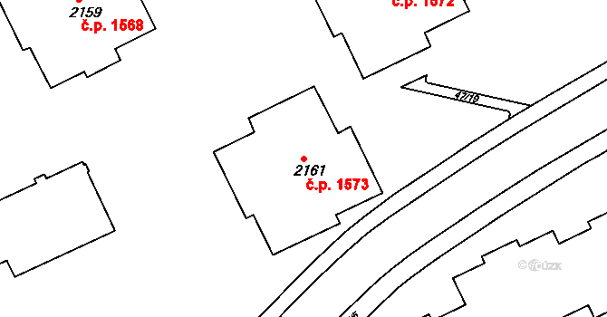 Slaný 1573 na parcele st. 2161 v KÚ Slaný, Katastrální mapa