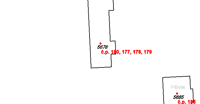 Polabiny 178, Pardubice na parcele st. 5678 v KÚ Pardubice, Katastrální mapa