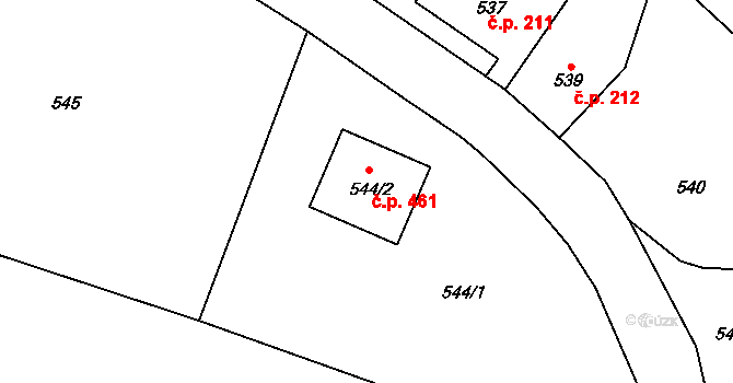Děčín XXXII-Boletice nad Labem 461, Děčín na parcele st. 544/2 v KÚ Boletice nad Labem, Katastrální mapa