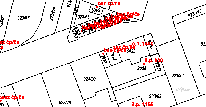 Třebíč 87185849 na parcele st. 7913 v KÚ Třebíč, Katastrální mapa