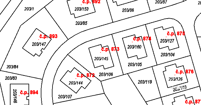 Lipno nad Vltavou 873 na parcele st. 203/145 v KÚ Lipno nad Vltavou, Katastrální mapa