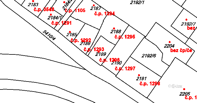 Znojmo 1296 na parcele st. 2189 v KÚ Znojmo-město, Katastrální mapa