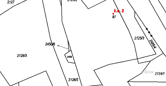 Kožlí 2, Neveklov na parcele st. 87 v KÚ Přibyšice, Katastrální mapa