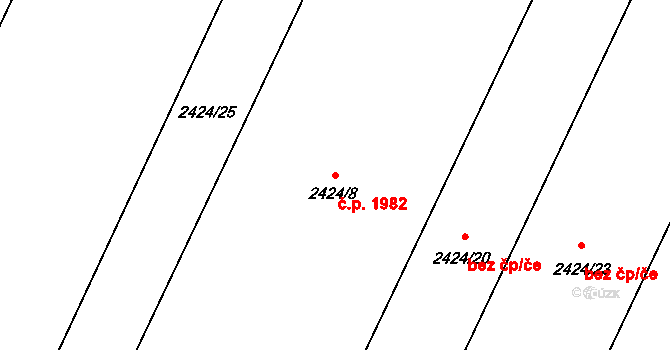 Pelhřimov 1982 na parcele st. 2424/8 v KÚ Pelhřimov, Katastrální mapa
