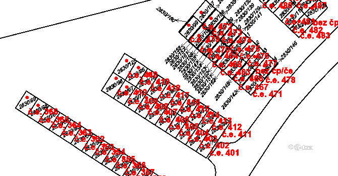 Rumburk 1 416, Rumburk na parcele st. 2830/80 v KÚ Rumburk, Katastrální mapa