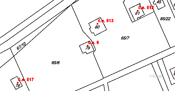 Dobkov 6, Chotěboř na parcele st. 79 v KÚ Dobkov, Katastrální mapa
