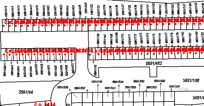 Jihlava 4841 na parcele st. 5691/167 v KÚ Jihlava, Katastrální mapa