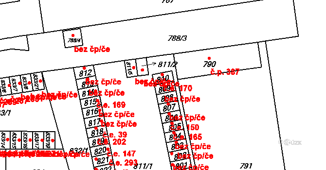 Brno 39501850 na parcele st. 809 v KÚ Horní Heršpice, Katastrální mapa