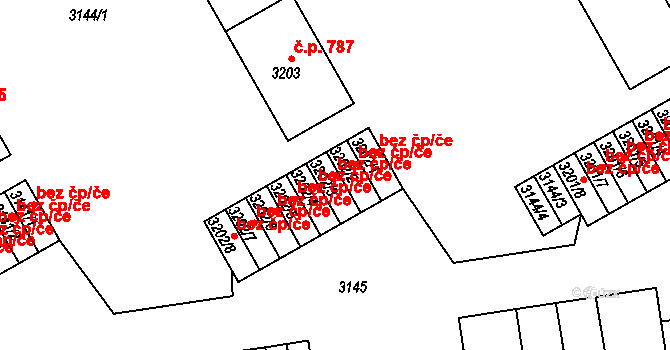 Třinec 40223850 na parcele st. 3202/3 v KÚ Lyžbice, Katastrální mapa