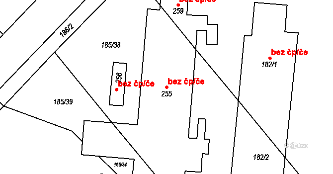 Znojmo 40964850 na parcele st. 255 v KÚ Mramotice, Katastrální mapa
