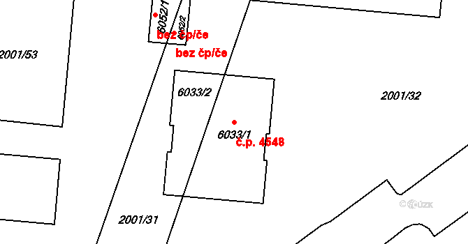 Zlín 4548 na parcele st. 6033/1 v KÚ Zlín, Katastrální mapa
