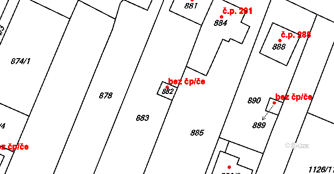 Lipůvka 43579850 na parcele st. 882 v KÚ Lipůvka, Katastrální mapa