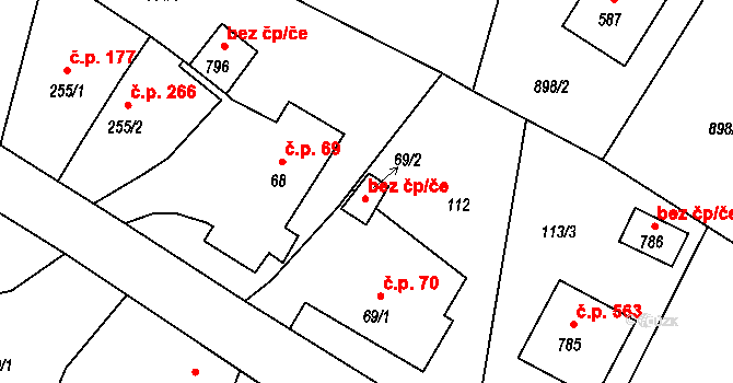 Mořkov 44829850 na parcele st. 69/2 v KÚ Mořkov, Katastrální mapa