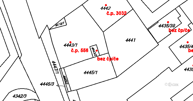 Chomutov 45014850 na parcele st. 4443/2 v KÚ Chomutov I, Katastrální mapa