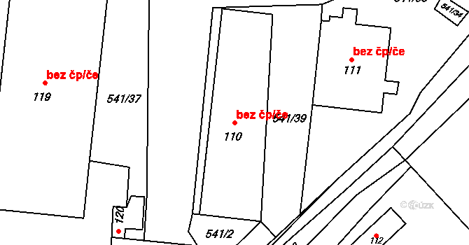 Bučina 45483850 na parcele st. 110 v KÚ Bučina, Katastrální mapa