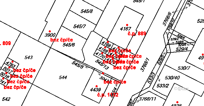 Žamberk 45535850 na parcele st. 4170 v KÚ Žamberk, Katastrální mapa