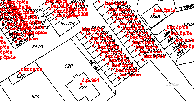 Roztoky 49800850 na parcele st. 847/25 v KÚ Roztoky u Prahy, Katastrální mapa