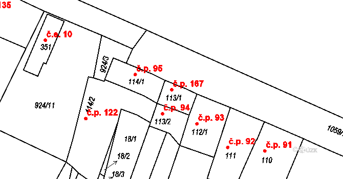 Herálec 9351850 na parcele st. 113/1 v KÚ Herálec, Katastrální mapa