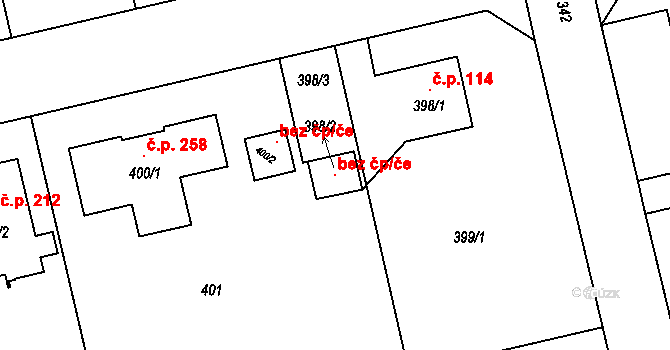 Dobroslavice 103058851 na parcele st. 398/2 v KÚ Dobroslavice, Katastrální mapa