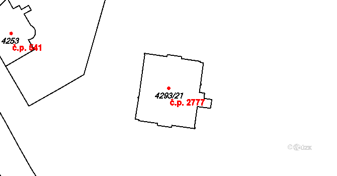 Přerov I-Město 2777, Přerov na parcele st. 4293/21 v KÚ Přerov, Katastrální mapa