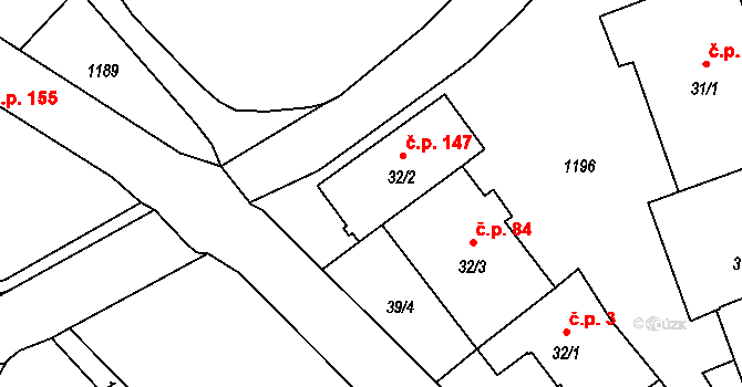 Velichov 147 na parcele st. 32/2 v KÚ Velichov, Katastrální mapa