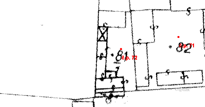 Hobšovice 72 na parcele st. 81/1 v KÚ Hobšovice, Katastrální mapa