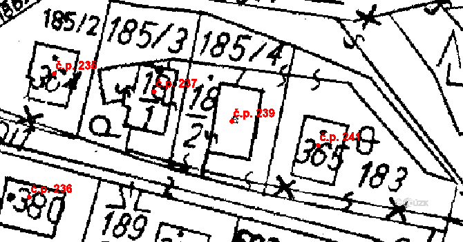 Markvartice 239, Jablonné v Podještědí na parcele st. 18/2 v KÚ Markvartice v Podještědí, Katastrální mapa