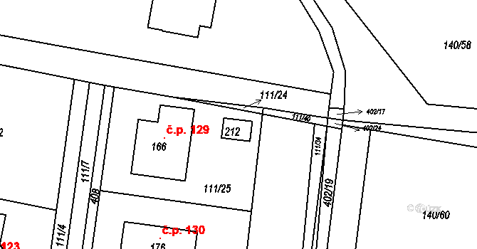 Kolomuty 147300851 na parcele st. 111/25 v KÚ Kolomuty, Katastrální mapa