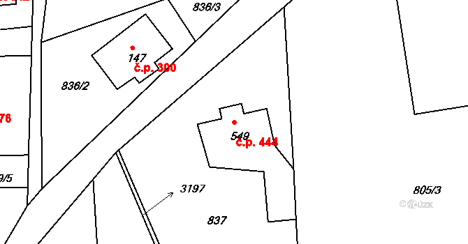 Horní Rokytnice 444, Rokytnice nad Jizerou na parcele st. 549 v KÚ Horní Rokytnice nad Jizerou, Katastrální mapa