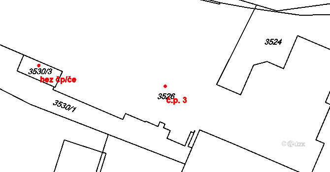 Mimoň II 3, Mimoň na parcele st. 3526 v KÚ Mimoň, Katastrální mapa