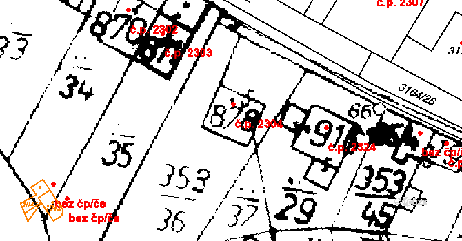Podlusky 2304, Roudnice nad Labem na parcele st. 878 v KÚ Podlusky, Katastrální mapa